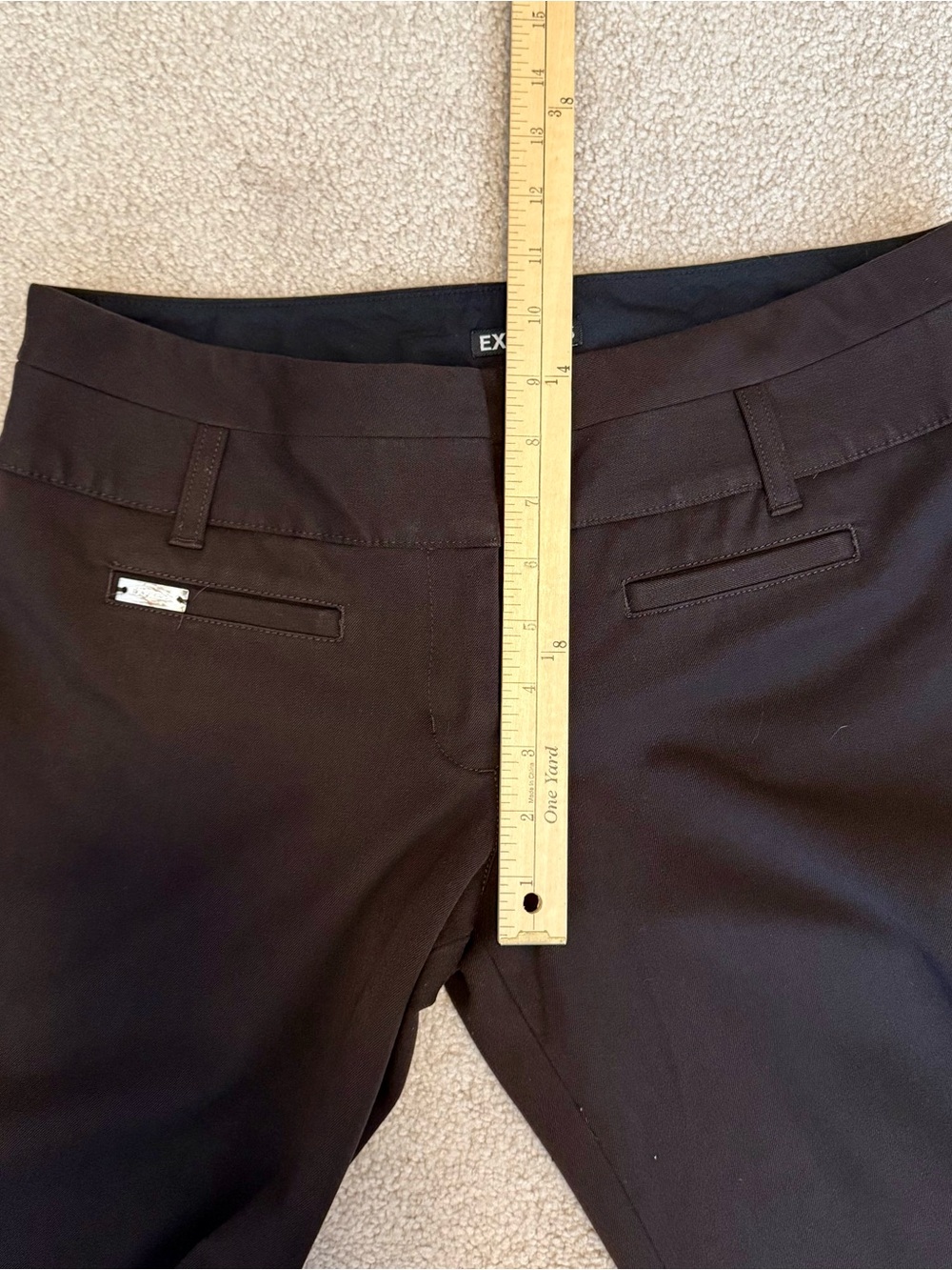 Vintage Express Editor Flare Pants Trousers Women’s Size 6R Chocolate Mid Rise - Picture 7 of 12